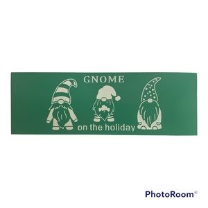 Handmade Wood Hand Painted Home Decor Christmas Sign Gnome On The Holiday